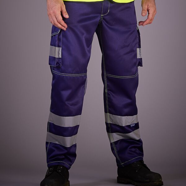 Yoko Yoko Hi-Vis Cargo Trousers with Knee Pad Pockets MWYK301 Yoko Hi-Vis Cargo Trousers with Knee Pad Pockets Thumbnail